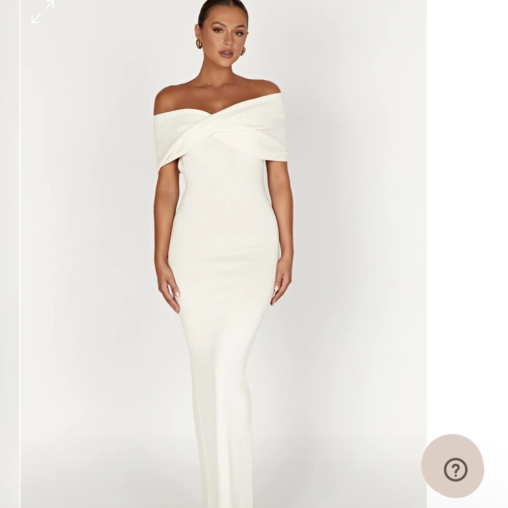 NWT Meshki TERESE Off Shoulder Knit Maxi Dress - Cream Size M